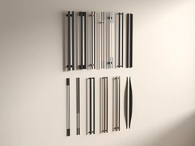 Modern Handhandle Modern Metal Long Handhandle 3d model