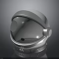 Astronaut Helmet Design With Silver Metallic Finish Transparent Visor And Ear Covers