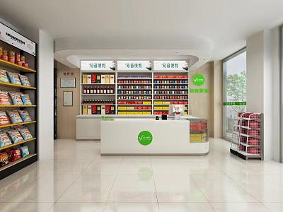 Tobacco Alcohol Store Interior With Well Stocked Shelves Counter And Products 3d model