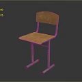 Wooden Chair With Metal Frame And Comfortable Seat Backrest Design