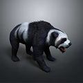 3D Panda Model With Realistic Black And White Fur Detailed Rendering Standing Pose Gray Background 3d model