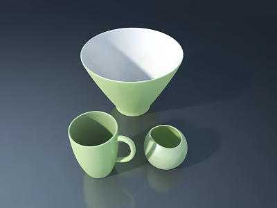 Tea Cup Tea Set 3d model
