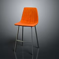 Stylish Orange Upholstered Bar Stool With Metal Legs And Modern Design