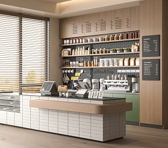 Modern Coffee Shop Coffee Bar Coffee Machine Workbench Milk Tea Coffee Shop Operator Bar 3d model