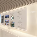 Modern Exhibition Hall Display Wall With Architectural Images And Text Introductions 3d model