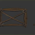 Natural Bamboo Frame Structure With Crossed Poles Layered Design And Tied Joints