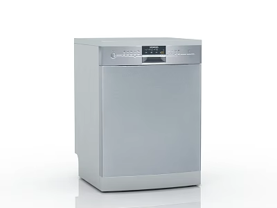 Modern Stainless Steel Dishwasher As Kitchen Appliance With Sleek Design And Control Panel 3d model