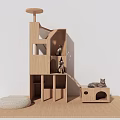 Modern cat climbing frame 3d model