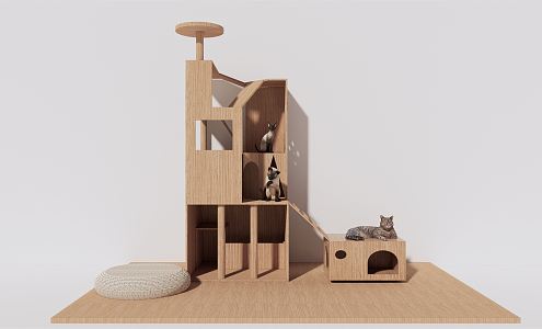 Modern cat climbing frame 3d model