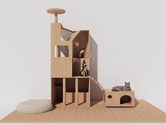 Modern cat climbing frame 3d model