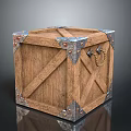 Vintage Wooden Chest Furniture With Metal Corners And Rope Handle Design