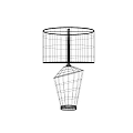 Modern Table Lamp With White Lampshade And Black Geometric Base 3d model