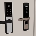 Smart Door Locks With Digital Keypad Fingerprint Scanner And Handle Design 3d model