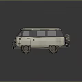 minibus minivan driverless bus school bus van box car 3d model