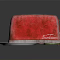 Sunbeam Red Toaster Kitchen Appliance With White Plate And Toasted Bread