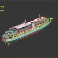 Detailed Water Transport Ship Model With Multiple Decks And Upper Structure Design 3d model