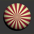 Vibrant Red And White Striped Hot Air Balloon With Small Basket At The Bottom