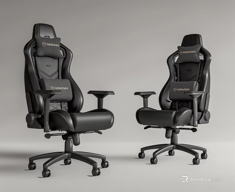Modern Black High Back Office Chairs With Ergonomic Design And Rolling Wheels 3d model 