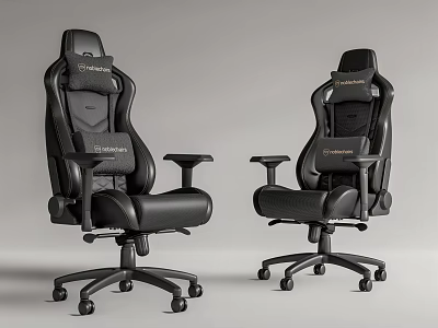 Modern Black High Back Office Chairs With Ergonomic Design And Rolling Wheels 3d model