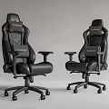 Modern Black High Back Office Chairs With Ergonomic Design And Rolling Wheels 3d model