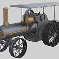 steam tractor retro locomotive old car 3d model