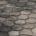 Hexagonal Gray Stone Pavers With Pebble Filling Outdoor Ground Pattern Design 3d model