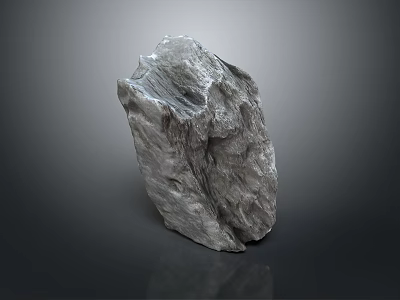 Natural Gray Raw Stone With Rough Surface And Organic Texture For Home Decor 3d model