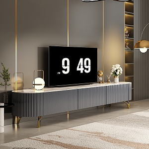 Living room TV cabinet night view 3d model