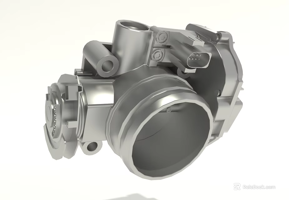 Automotive Throttle Body Component With Metal Construction For Engine Air Control 3d model 