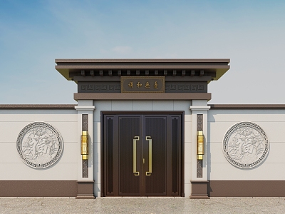 new chinese style gate 3d model