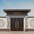 new chinese style gate 3d model