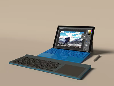 2 in 1 Touchscreen Laptop with Detachable Keyboard Stylus Pen for Graphic Design 3d model