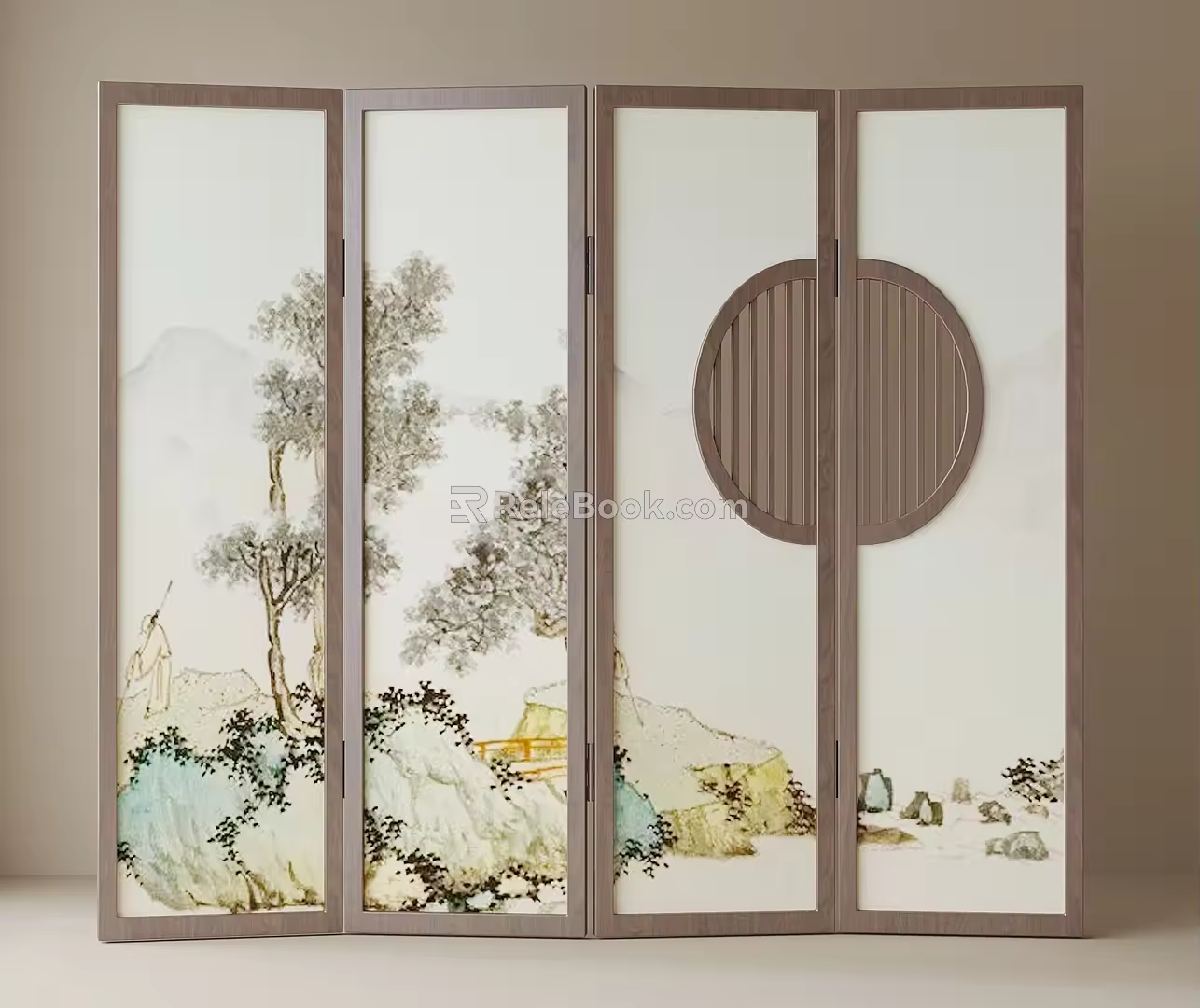 new chinese style screen 3d model