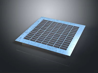 Square Metal Grid Hardware Tool for Industrial Drainage and Ventilation Use 3d model