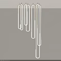 Modern Linear Chandelier With Hanging Sleek Metal Tubes In Minimalist Interior