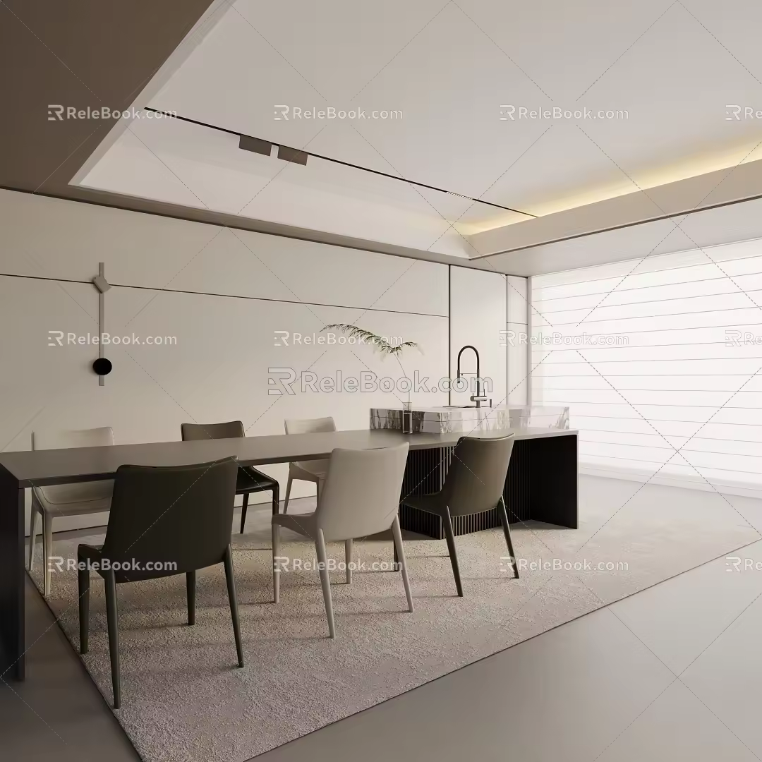 Modern table combination 3d model
