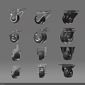 Various Swivel Caster Wheels With Heavy Duty Locking Brackets And Rubber Tires Design