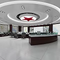 New Chinese style monitoring room public security hall 3d model