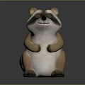 Raccoon Cartoon Figurine With Brown And White Fur Standing With Hands On Chest