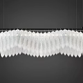 Elegant Modern White Feather Chandelier With Hanging Design For Interior Decor