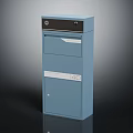 Blue Electrical Control Box With Black Panel Secure Door And 40 Label 3d model