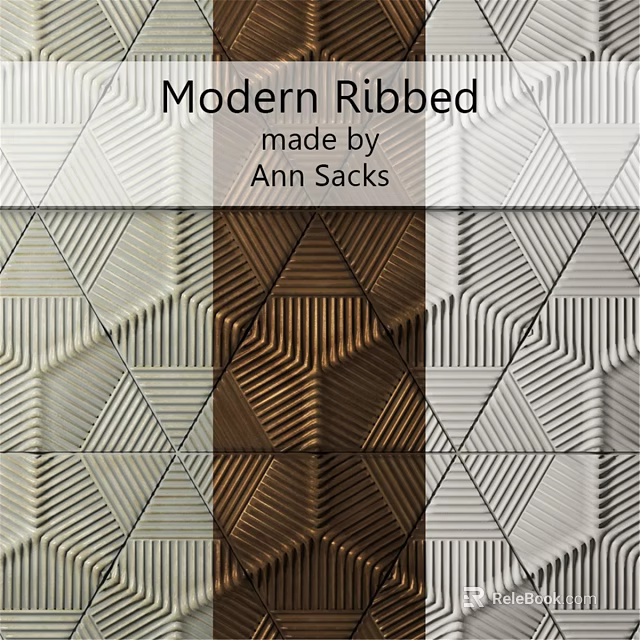 Modern Ribbed Wall Surface With Geometric Patterns And Various Colors By Ann Sacks 3d model 