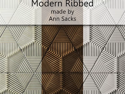 Modern Ribbed Wall Surface With Geometric Patterns And Various Colors By Ann Sacks 3d model