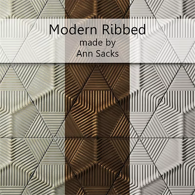 Modern Ribbed Wall Surface With Geometric Patterns And Various Colors By Ann Sacks 3d model