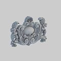 Intricate Decorative Carving With Floral Scrolls And Shell Design 3d model