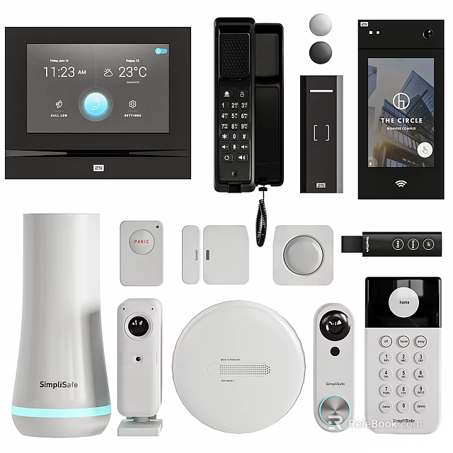 Smart Security Door With Intelligent Lock Access Control Sensors And Control Panel 3d model 