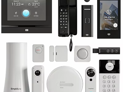 Smart Security Door With Intelligent Lock Access Control Sensors And Control Panel 3d model