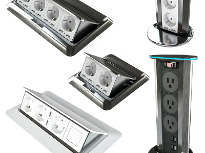 Modern Switch Panels With Multiple Sockets Various Styles For Home And Office Use 3d model