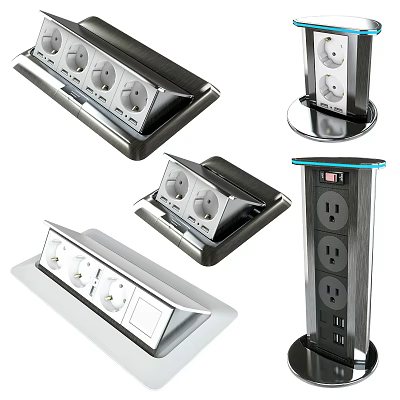 Modern Switch Panels With Multiple Sockets Various Styles For Home And Office Use 3d model