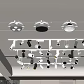 Modern Ceiling Track Mounted Downlights And Spotlights For Interior Lighting Design 3d model